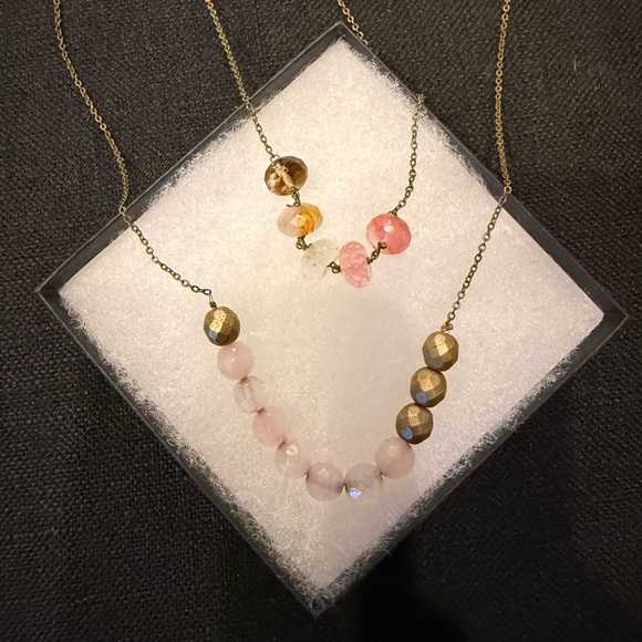 Jewelry - Set of 2 Pastel & Gold Beaded Necklaces